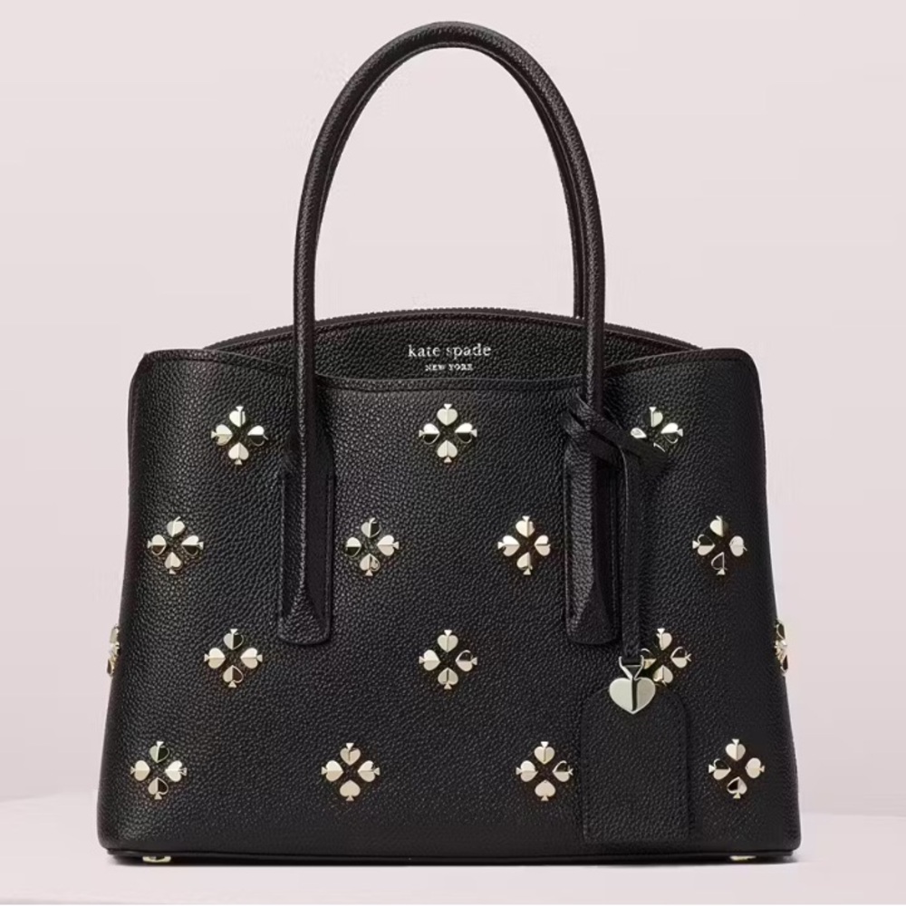 NWT Kate Spade New York “Margaux Spade Stud Medium Satchel” +dust/storage bag - Picture 1 of 16